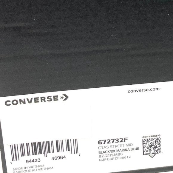 💖MEGA SALE💖Converse Ctas Street Mid Black Marina Shoes Junior Canvas 672732F - Picture 9 of 9